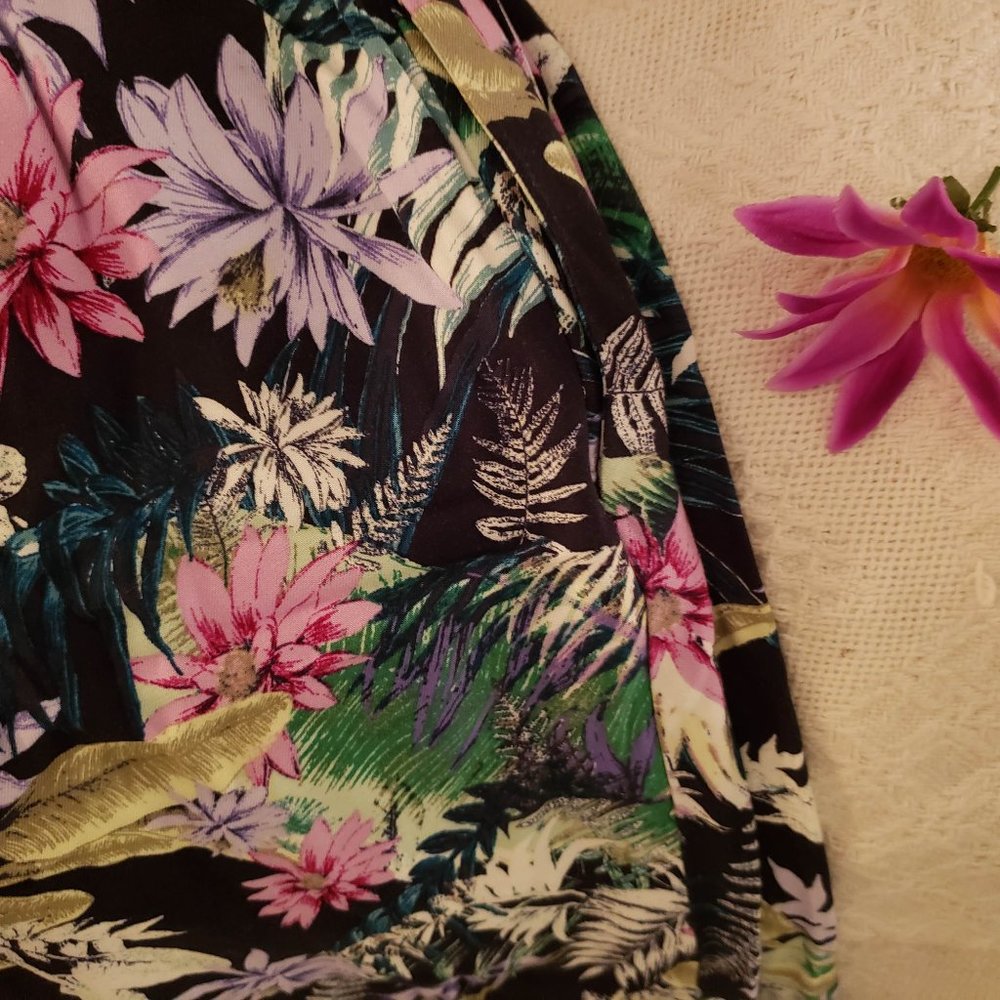 J Jill size L Large Rayon Pants, NWT, Floral with Pink, Purple, Green, Blue